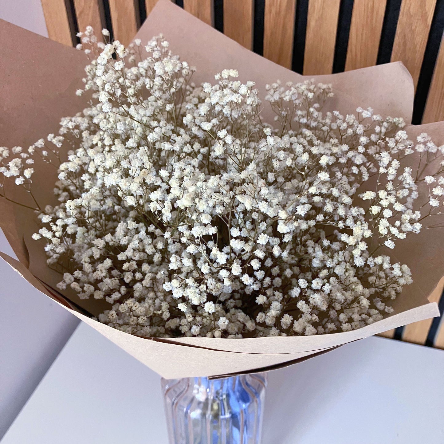 Kytice ze stabilizovaného šateru bílá přírodní