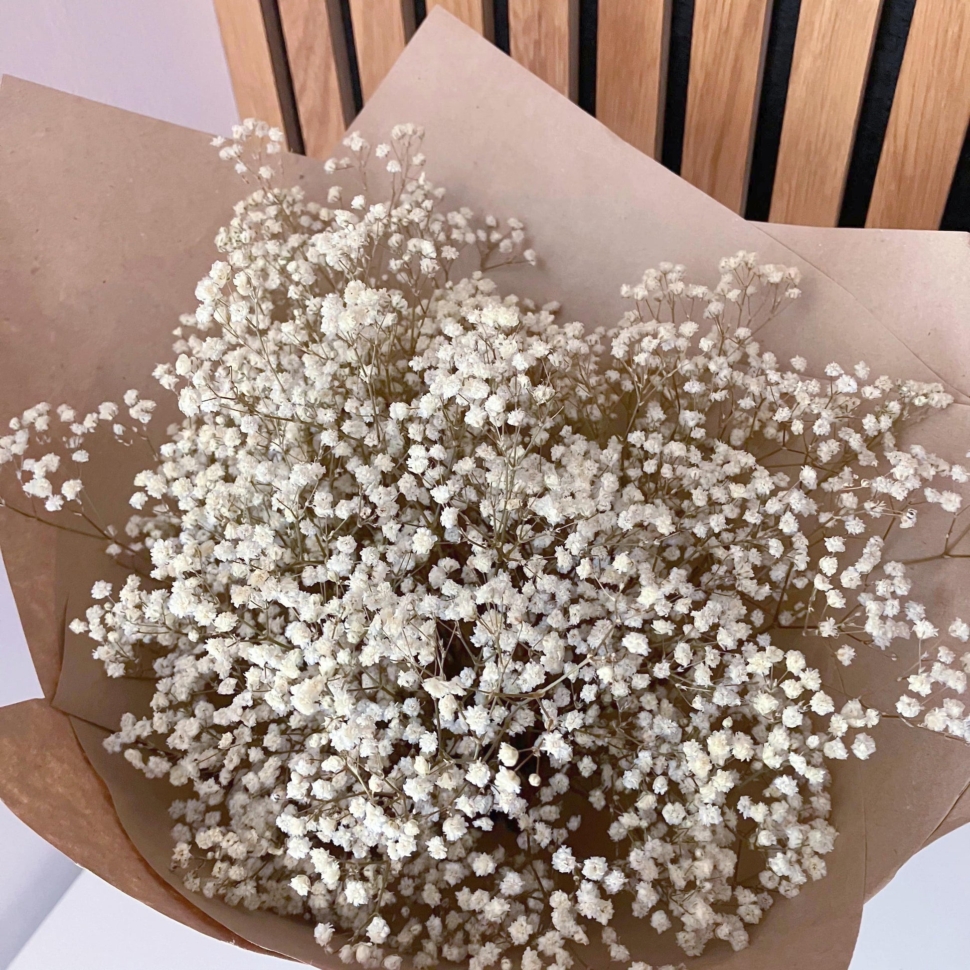 Kytice ze stabilizované gypsophily bílá přírodní