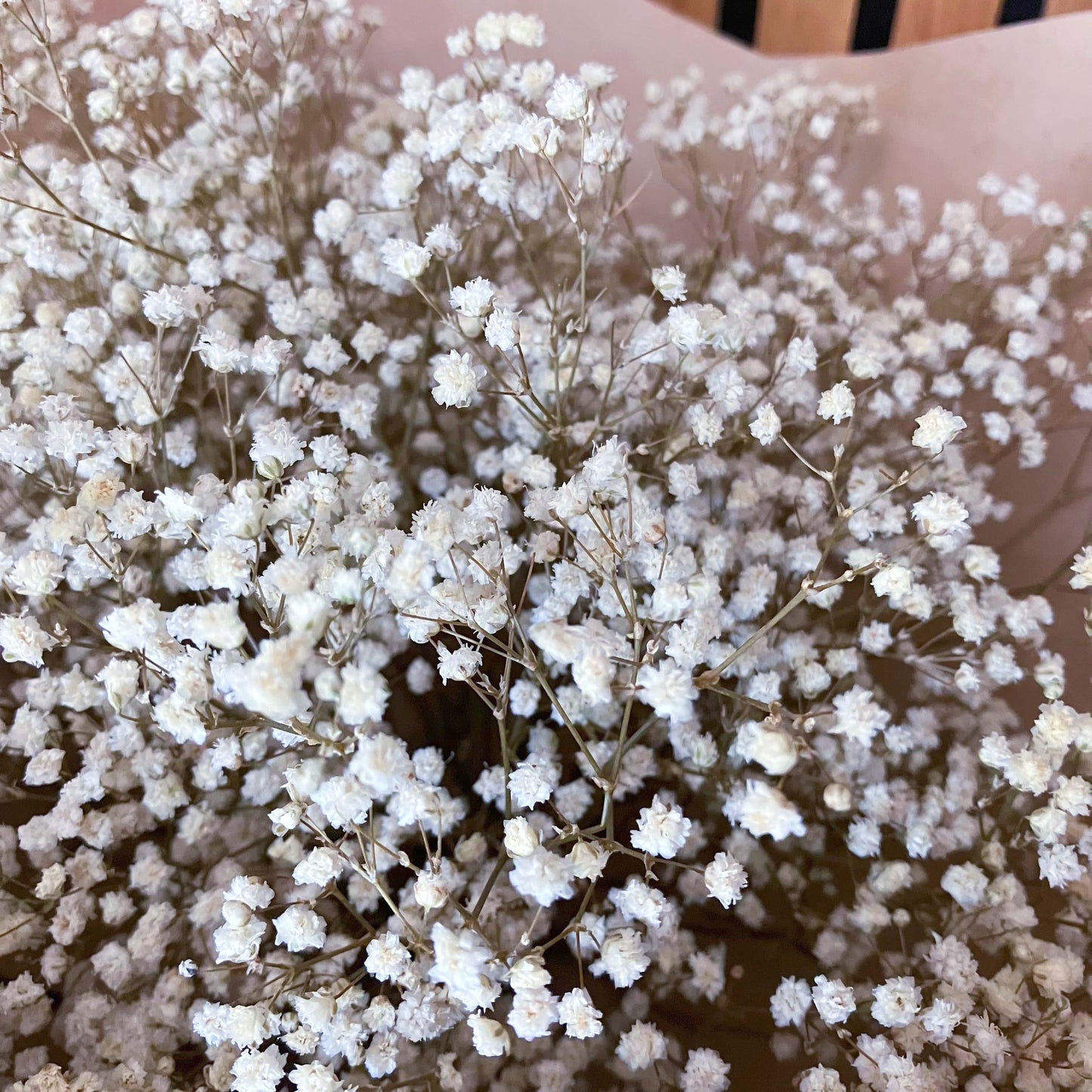 Kytice ze stabilizovaného nevěstina závoje přírodní bílá