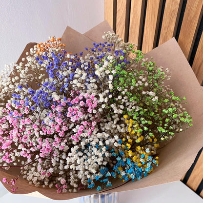 Kytice ze stabilizované gypsophily barevná